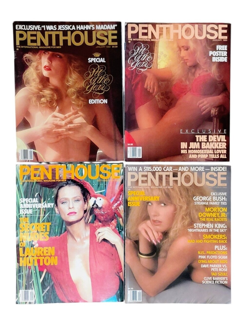 Vintage Penthouse magazine lot of four original 1980s issues